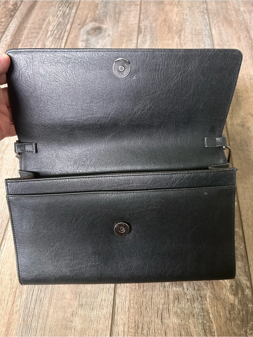 Matt & Nat Black Vegan Leather Flap Crossbody Bag